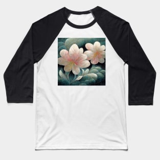 Traditional Japanese Flowers Painting Canvas #1 Baseball T-Shirt